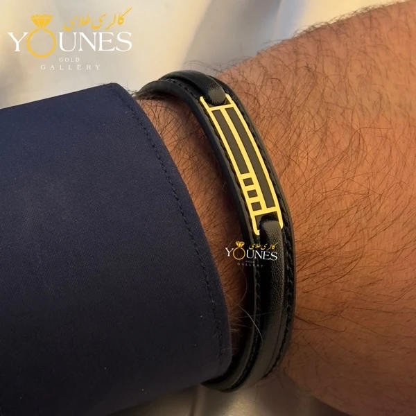 دستبند طلا چرم مردانه L172